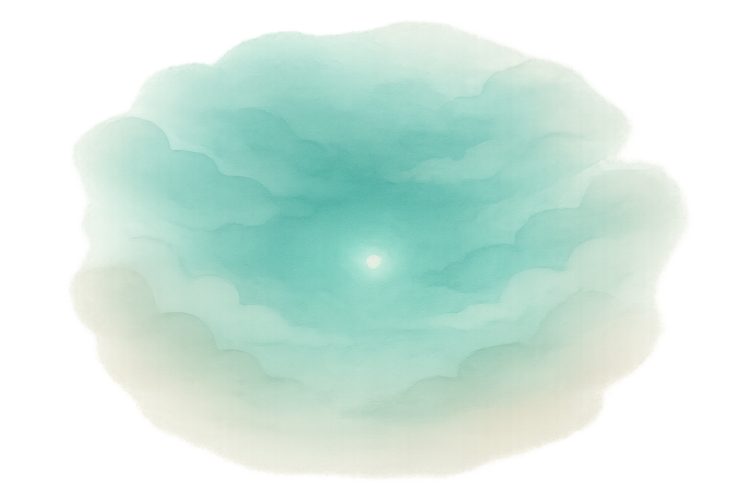 Abstrakte Illustration eines ruhigen Himmels über sich verändernden Wolkenformationen