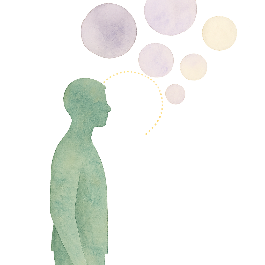 Abstrakte Illustration von Gedankenblasen, die sich sanft auflösen