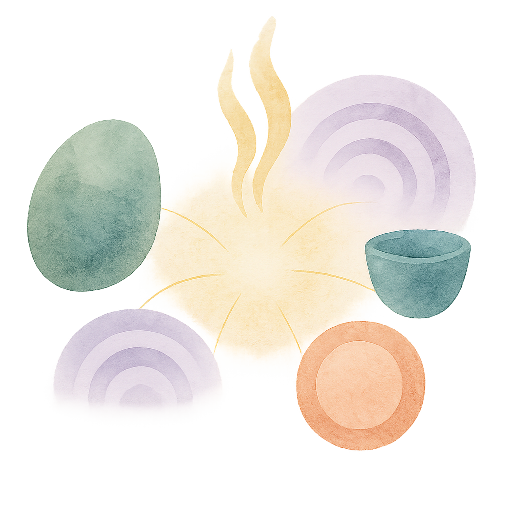 Abstrakte Illustration von Füßen auf festem Boden als Symbol für Erdungstechniken