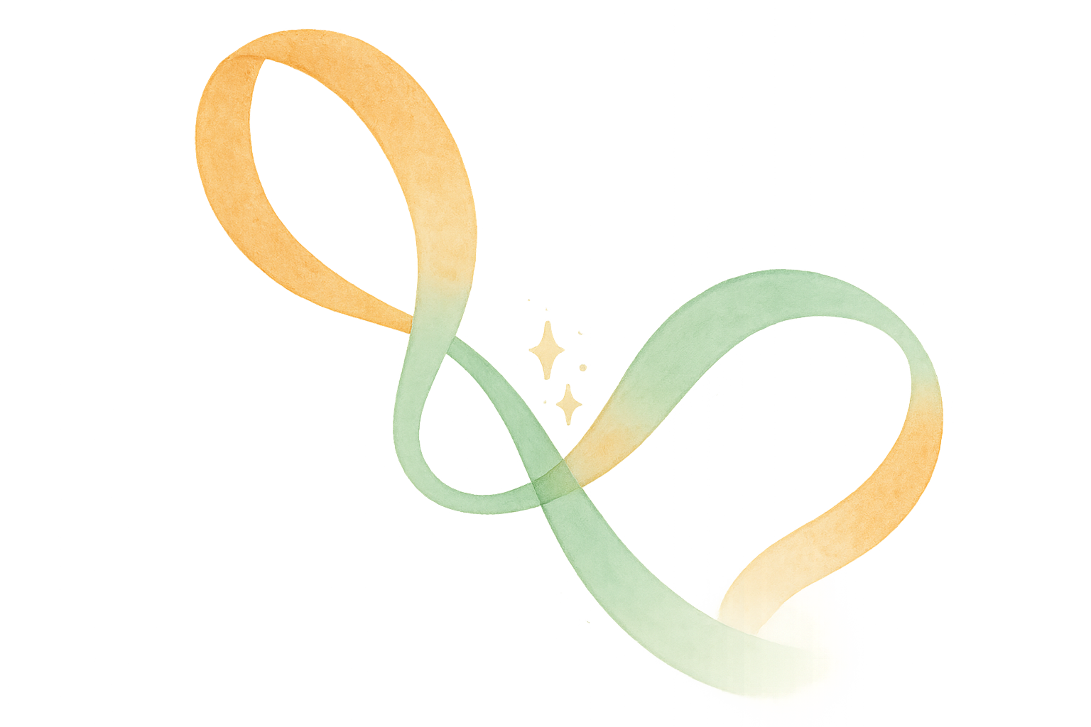 Abstrakte Illustration zweier verbundener Hände in warmen Farbtönen