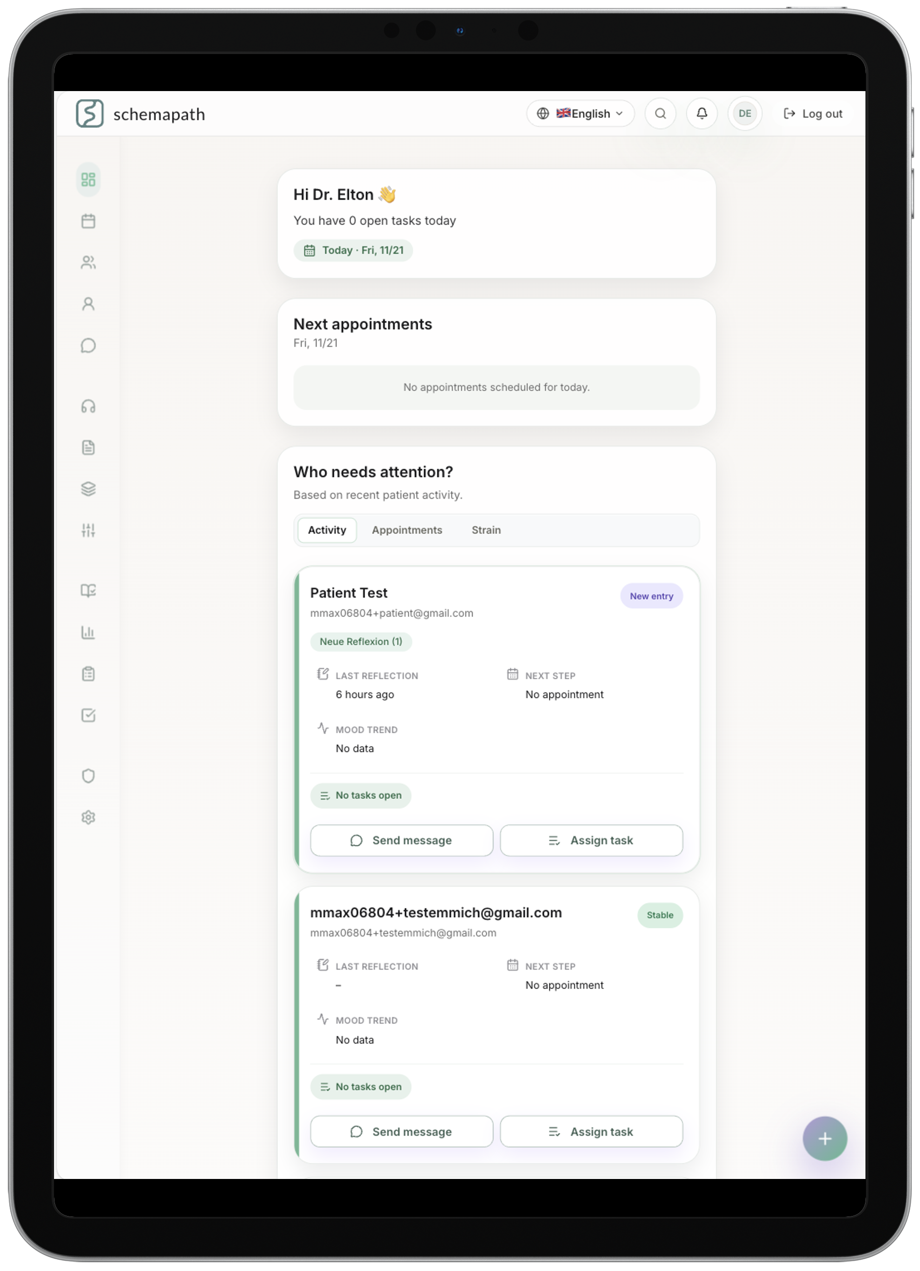 SchemaPath auf dem Tablet